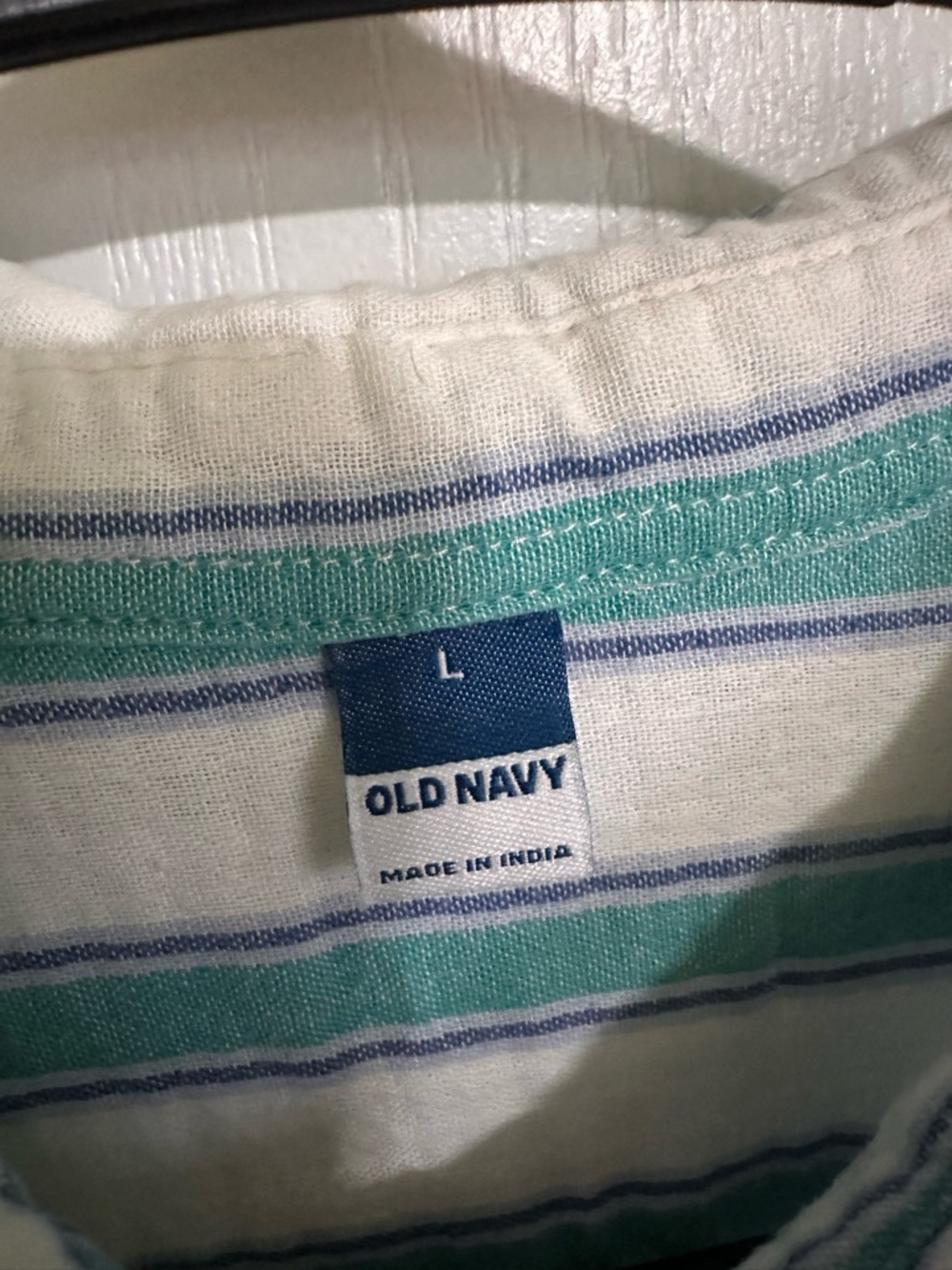 Old Navy White with Teal and Blue Striped shorts - Picture 2 of 2